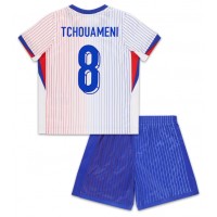 Frankrike Aurelien Tchouameni #8 Bortedraktsett Barn EM 2024 Kortermet (+ Korte bukser)